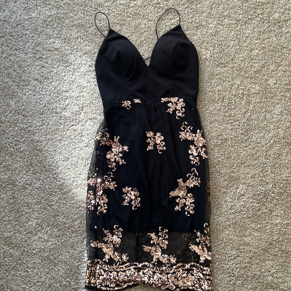 Fashion Nova Black Sequin Dress
